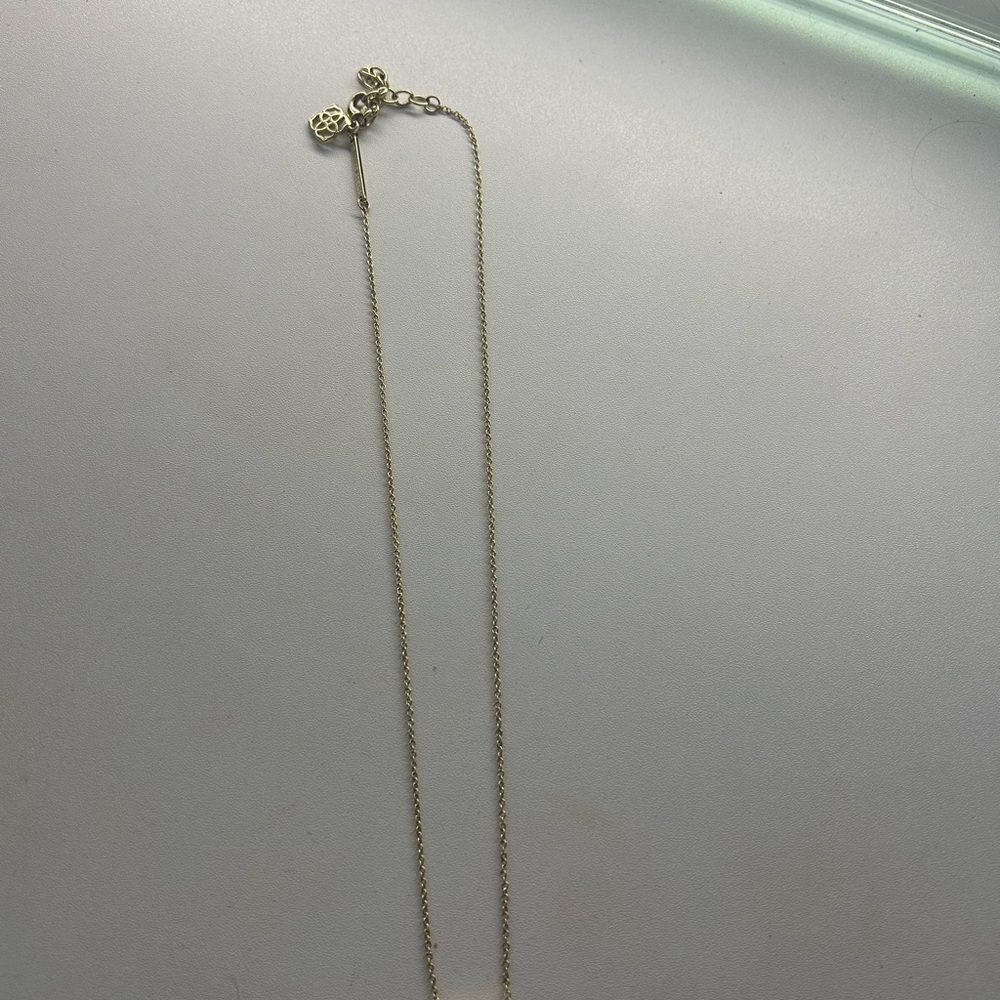 Gold Heart Necklace with Pink Accent - Picture 2 of 4